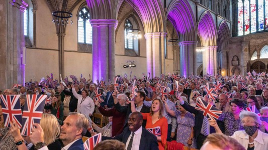 The audience were in fine voice