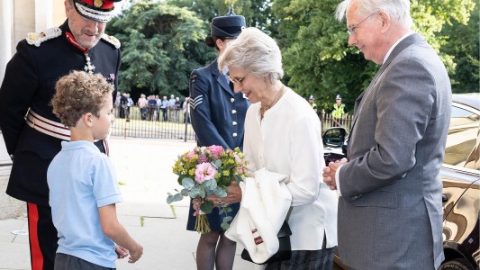 TRH The Duke and Duchess of Gloucester are welcomed
